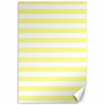 Horizontal Stripes - White and Pastel Yellow Canvas 24  x 36 