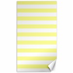 Horizontal Stripes - White and Pastel Yellow Canvas 40  x 72 
