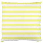 Horizontal Stripes - White and Pastel Yellow Large Cushion Case (One Side)