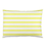 Horizontal Stripes - White and Pastel Yellow Pillow Case (Two Sides)