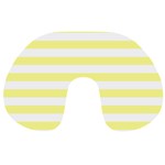 Horizontal Stripes - White and Pastel Yellow Travel Neck Pillow