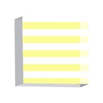 Horizontal Stripes - White and Pastel Yellow 4 x 4  Acrylic Photo Block