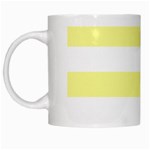 Horizontal Stripes - White and Pastel Yellow White Mug