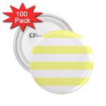 Horizontal Stripes - White and Pastel Yellow 2.25  Button (100 pack)