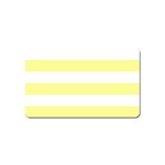 Horizontal Stripes - White and Pastel Yellow Magnet (Name Card)
