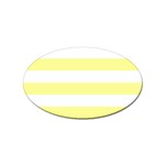 Horizontal Stripes - White and Pastel Yellow Sticker Oval (100 pack)