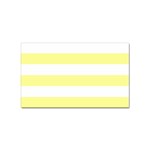 Horizontal Stripes - White and Pastel Yellow Sticker (Rectangular)