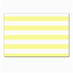 Horizontal Stripes - White and Pastel Yellow Postcard 4  x 6 