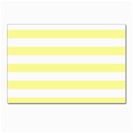 Horizontal Stripes - White and Pastel Yellow Postcards 5  x 7  (Pkg of 10)