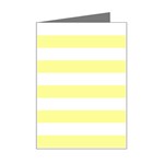 Horizontal Stripes - White and Pastel Yellow Mini Greeting Card