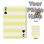 Horizontal Stripes - White and Pastel Yellow Playing Cards 54 Designs