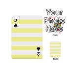 Horizontal Stripes - White and Pastel Yellow Playing Cards 54 (Mini)