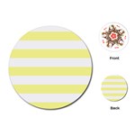 Horizontal Stripes - White and Pastel Yellow Playing Cards (Round)