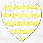 Horizontal Stripes - White and Pastel Yellow Jigsaw Puzzle (Heart)