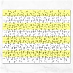 Horizontal Stripes - White and Pastel Yellow Jigsaw Puzzle (Rectangular)
