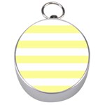 Horizontal Stripes - White and Pastel Yellow Silver Compass
