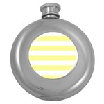 Horizontal Stripes - White and Pastel Yellow Hip Flask (5 oz)