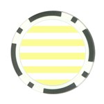 Horizontal Stripes - White and Pastel Yellow Poker Chip Card Guard