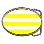 Horizontal Stripes - White and Yellow Belt Buckle