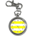 Horizontal Stripes - White and Yellow Key Chain Watch