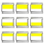 Horizontal Stripes - White and Yellow 9mm Italian Charm (9 pack)