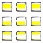 Horizontal Stripes - White and Yellow Mega Link Italian Charm (9 pack)