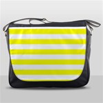 Horizontal Stripes - White and Yellow Messenger Bag