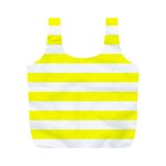 Horizontal Stripes - White and Yellow Full Print Recycle Bag (M)