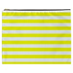 Horizontal Stripes - White and Yellow Cosmetic Bag (XXXL)