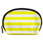 Horizontal Stripes - White and Yellow Accessory Pouch (Large)