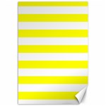 Horizontal Stripes - White and Yellow Canvas 12  x 18 