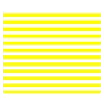 Horizontal Stripes - White and Yellow Double Sided Flano Blanket (Small)