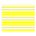Horizontal Stripes - White and Yellow Double Sided Flano Blanket (Large)