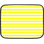Horizontal Stripes - White and Yellow Fleece Blanket (Mini)
