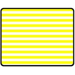 Horizontal Stripes - White and Yellow Fleece Blanket (Medium) (One Side)