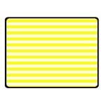 Horizontal Stripes - White and Yellow Double Sided Fleece Blanket (Small) (Two Sides)