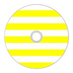 Horizontal Stripes - White and Yellow CD Wall Clock