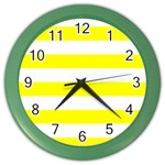Horizontal Stripes - White and Yellow Color Wall Clock