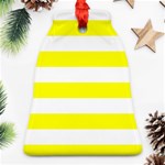 Horizontal Stripes - White and Yellow Ornament (Bell)