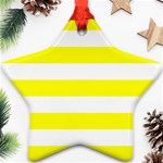 Horizontal Stripes - White and Yellow Ornament (Star)