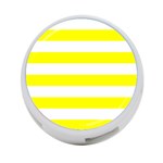 Horizontal Stripes - White and Yellow 4-Port USB Hub (One Side)