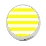 Horizontal Stripes - White and Yellow 4-Port USB Hub (Two Sides)