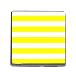 Horizontal Stripes - White and Yellow Memory Card Reader (Square)