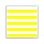 Horizontal Stripes - White and Yellow Memory Card Reader with Storage (Square)