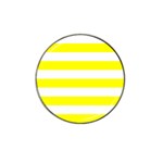 Horizontal Stripes - White and Yellow Hat Clip Ball Marker