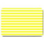 Horizontal Stripes - White and Yellow Large Doormat