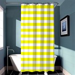 Horizontal Stripes - White and Yellow Shower Curtain 36  x 72  (Stall)