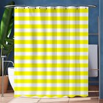 Horizontal Stripes - White and Yellow Shower Curtain 60  x 72  (Medium)