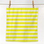 Horizontal Stripes - White and Yellow Face Towel