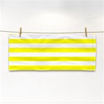Horizontal Stripes - White and Yellow Hand Towel